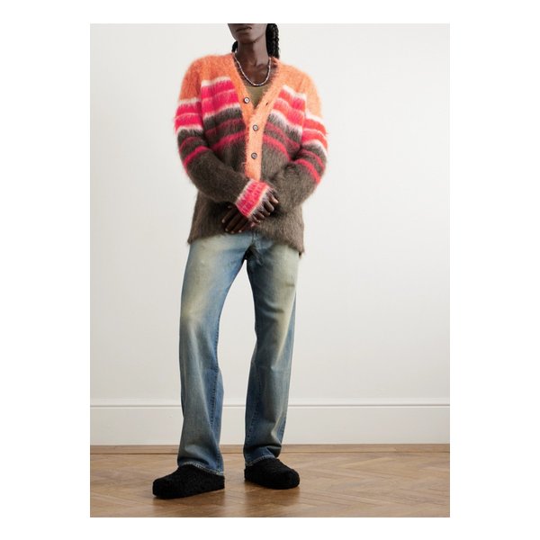 스트라이프 모헤어 혼방 가디건 오렌지 1647597323574134