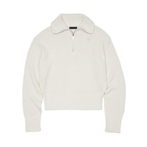 SIGNATURE HALF ZIP UP KNIT_IVORY