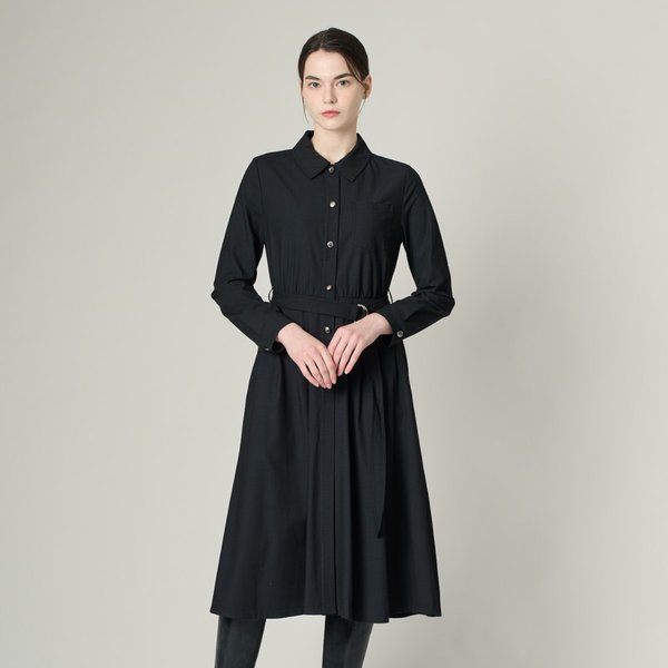 [여주점] 올앤선드리 벨티드 칼라 핀턱 플레어 원피스 A4W9O601