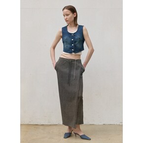 (SK-4932)STONE COTTON LONG SKIRT