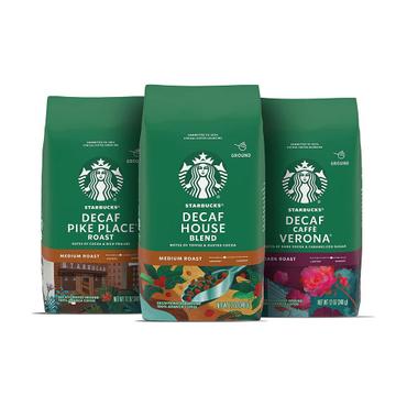  [해외직구] Starbucks 스타벅스 디카페인 3종 분말 스벅커피 각340g Medium & Dark Roast Decaf Ground Coffee?Variety Pack?3 bags (12