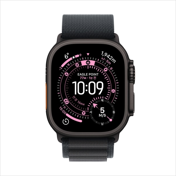 워치 울트라 3 셀룰러 49mm 블랙 티타늄, 블랙 알파인 루프(S) MF0Q4KH/A