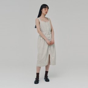 Nylon Belted Dress_LIGHT GREY