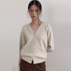 Essential V-neck Cardigan (Ivory)