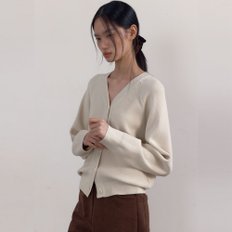 Essential V-neck Cardigan (Ivory)