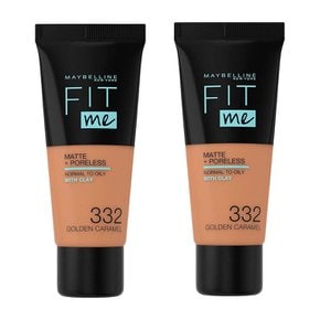 Maybelline 메이블린 뉴욕 핏 미 매트 포어리스 위드 클레이 파운데이션 30ml 332골든 카라멜2개