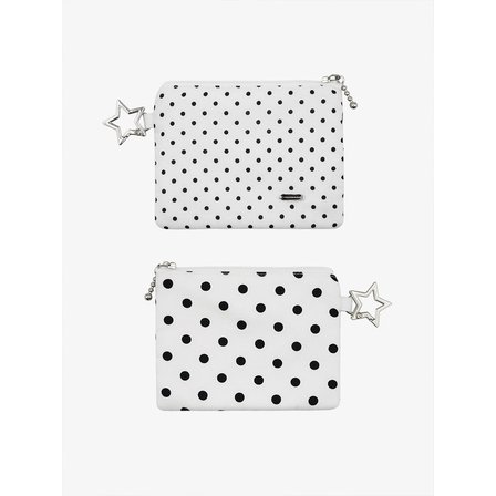 코지웨이브클럽 BASIC DOT POUCH_WHITE