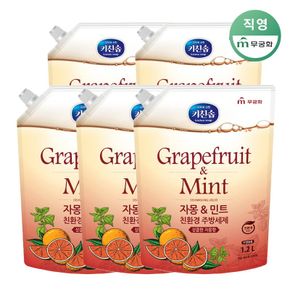 [키친솝] 자몽앤민트 친환경 주방세제 1.2L x 5개[33280113]