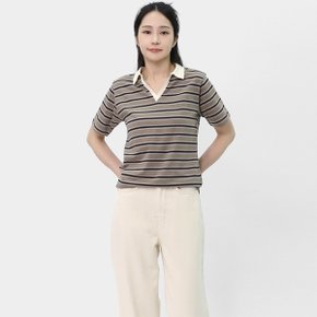 여자 카라 반팔티 여름 스트라이프 티셔츠 LCR114