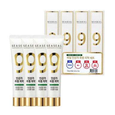 인산가 무불소 자연유래 죽염 치약 150g  x 4개_9회 죽염 30,000ppm 함유