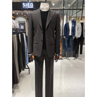 지이크 [시흥점] 마르조또 이태리수입원단 브라운네이비체크정장 (PBJ20220