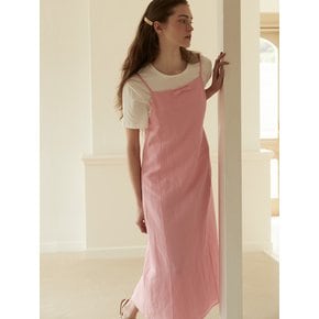 Ribbon point linen dress - Pink