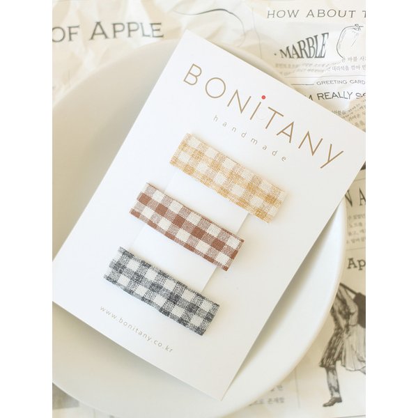 check square ticking pin SET(체크 사각 똑딱핀 SET)