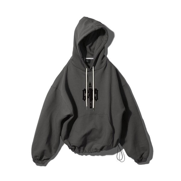 6:19 STRING MID LENGTH HOODIE - PIGMENT BLACK
