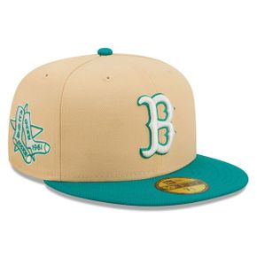 [해외] 854363 뉴에라 모자 MLB [보스턴 레드삭스] Mango Forest 59FIFTY fitted hat - Natural/