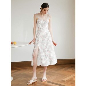 던드롭 DD_Retro floral cut-out slim dress