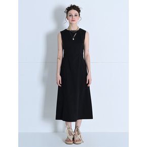 CUTOUT MAXI LINE DRESS BLACK MBCSOP003BK