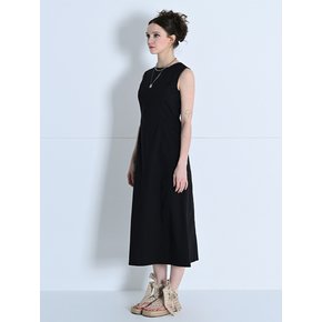 CUTOUT MAXI LINE DRESS BLACK MBCSOP003BK