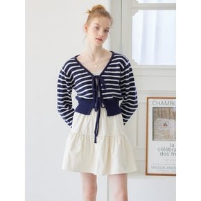 [리퍼브]ROSE RIBBON ALPACA CARDIGAN_NAVY