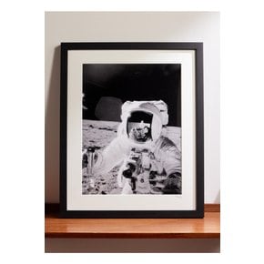 Framed 1969 Alan L. Bean on the Moon Print, 17 x 21