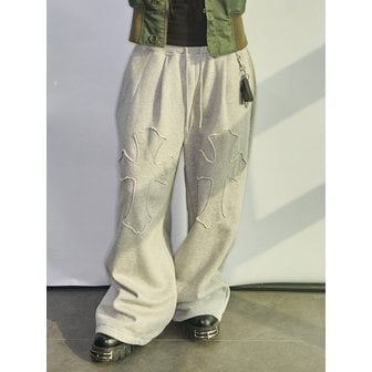 러닝하이(RUNNING HIGH) CROSS APPLIQUE SWEAT PANTS [GREY]