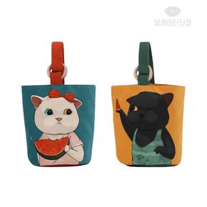 냉장고물병 뷰레이터닷컴 고양이 물병가방 드링크백 보틀백
