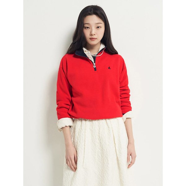 플리스 하프 집업 탑  레드 (BF5Y41C026)