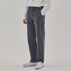 DENIM ONE TUCK GRAY PANTS