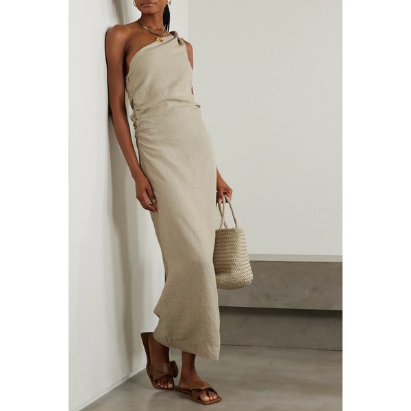 페이스풀 넷 서스테인 조마나 원숄더 주름 리넨 맥시 드레스 뉴트럴 1647597326069318