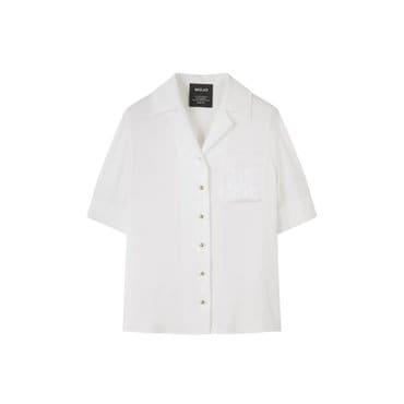 MOJO [모조] 와이드카라 로고자수 블라우스 J252MSC048