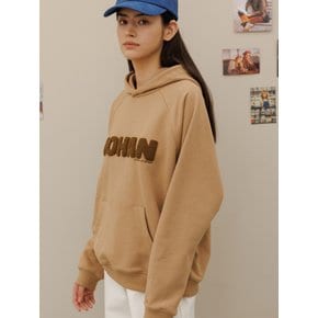 Buccle lettering hoodie_Camel