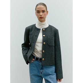 TWF MINIMAL TWEED JACKET CHARCOAL