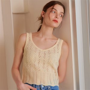 카미노 PUNCHING SUMMER SLEEVELESS KNIT BEIGE