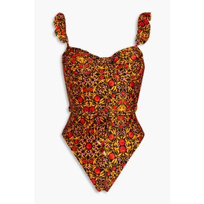 Martine ruffled printed swimsuit 블랙 1647597285071114