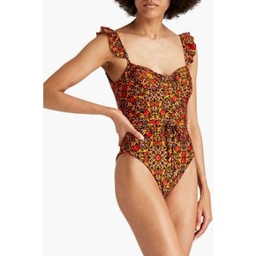 Martine ruffled printed swimsuit 블랙 1647597285071114