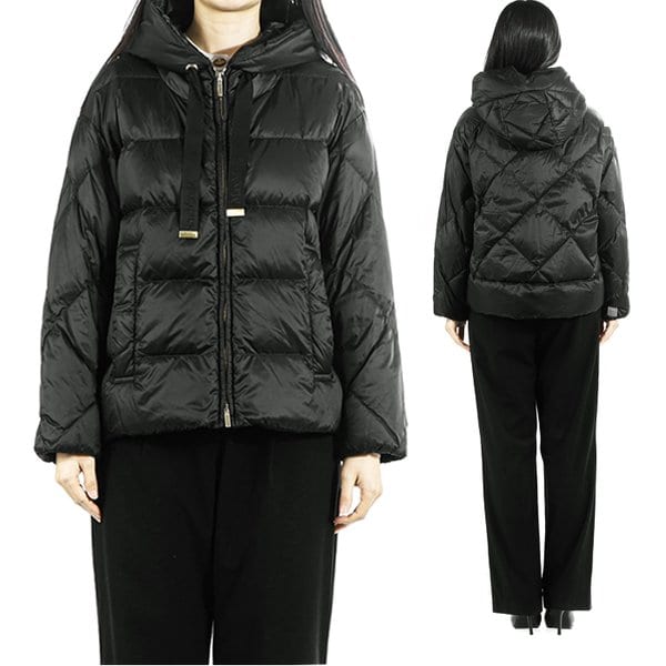 [부산점] 로고패치 2619481084600 002 막스마라 더 큐브 소프트페 SOFTFE 구스다운 패딩 후드 패딩점퍼