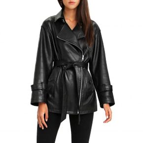 4577853 Belle  Bloom BFF Belted Leather Jacket