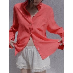 오버라인 텐셀린넨 셔츠(레드)