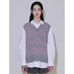 Rose Pattern Vest [Gray]