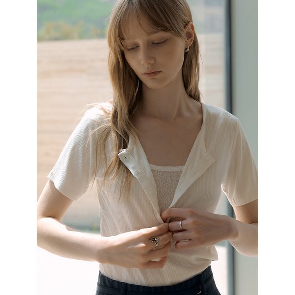 lace inner round-neck T-shirt (ivory) orc 6014