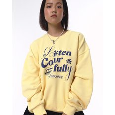 [23FW] [WOMEN] LISTEN COLORFULLY 스웻셔츠 옐로우 CSTS3F301Y1