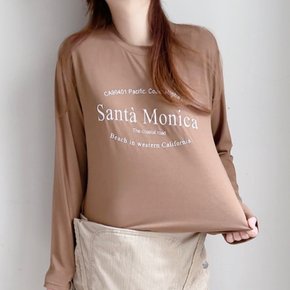 / 소프트 촉촉 모니카 레터링 긴팔 티셔츠