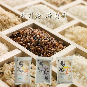 참다올 유기농 강대인생명의쌀 3종세트 2호(찹쌀,현미,흑향미,각1kg)