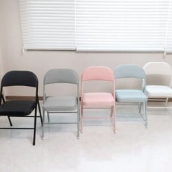 마카롱 접의자 파스텔 철재 사무용 행사용 강당 카페 자취방 손님용 접이식 간이 교회 보조의자