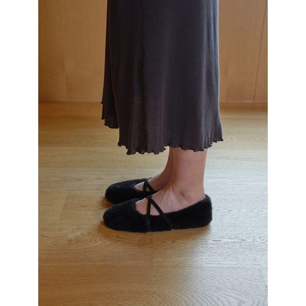 Luno mary jane shoes Fur Black