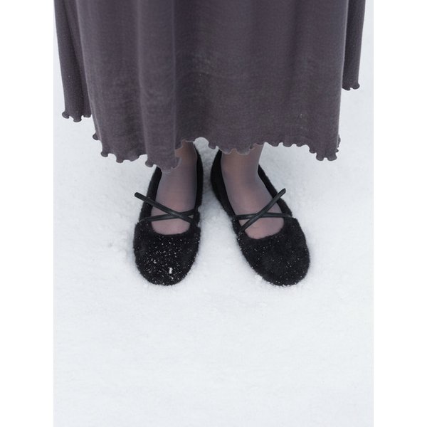 Luno mary jane shoes Fur Black