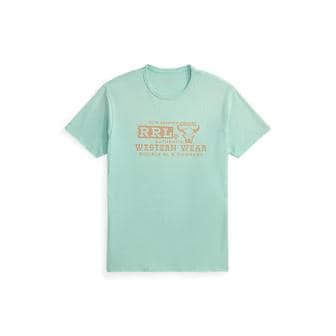 DOUBLE RL 코튼 헴프 그래픽 티셔츠(MNRRTSH1N820188400)