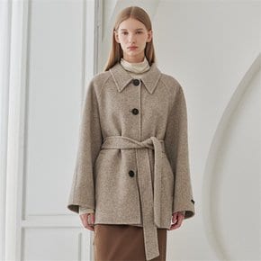 [정상가 418000원] Handmade Herringborn Half Coat - Brown