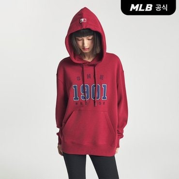 MLB [코리아공식] 바시티 오버핏 후드티 BOS (Wine)