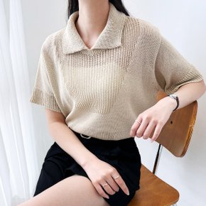 미니멀 CBB 1046 여자루즈핏여름카라반팔니트묶음쎄일 미니멀
